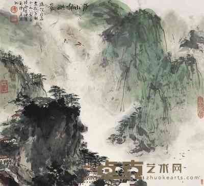 傅二石 贾又福 山水 立轴 50×50cm